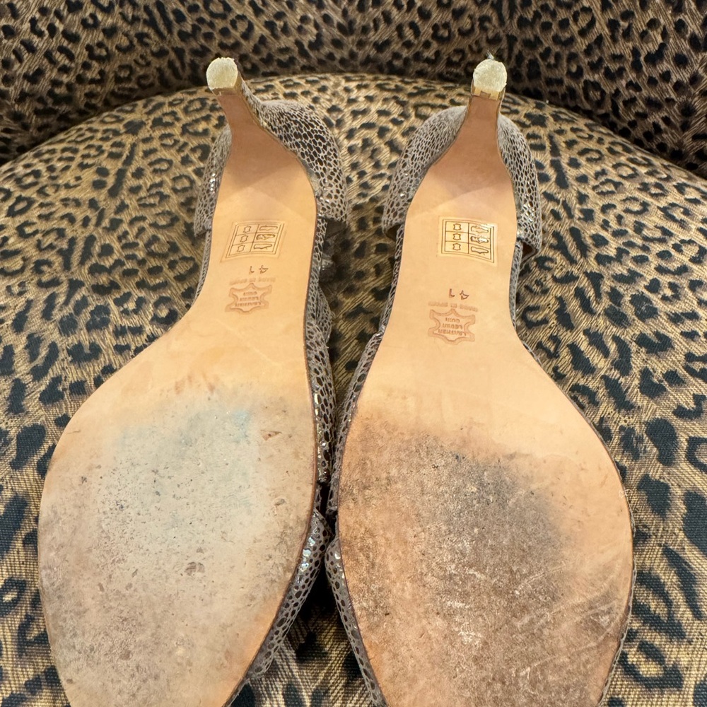 Sezane Gold T-Strap Heels - Picture 5 of 5